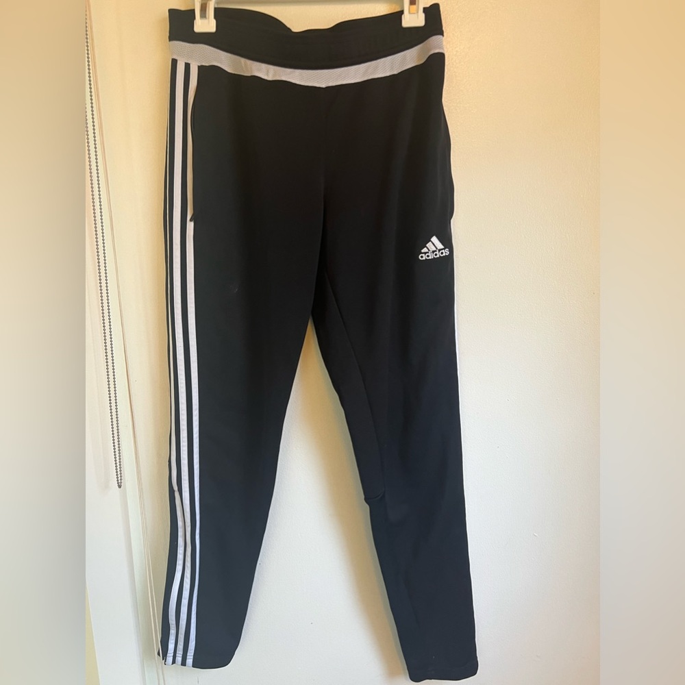 Adidas, M, black, Never worn, jogger, track pant, pockets, Straight leg, white